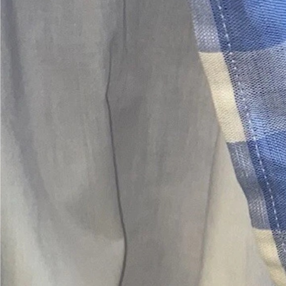 J.Crew NWOT Sun Dress 20 Blue White linen cotton button up Gingham check lined - Picture 7 of 9